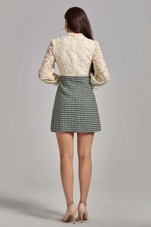 Janet Dantelli Patchwork Mini Elbise