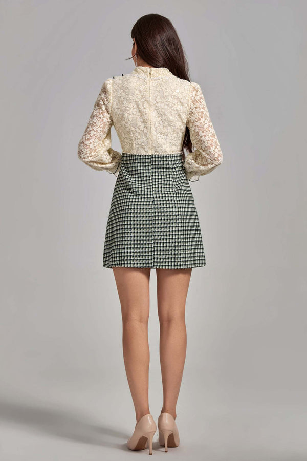 Janet Dantelli Patchwork Mini Elbise