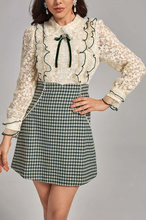 Janet Dantelli Patchwork Mini Elbise