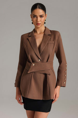Nylon fabric Jenn Blazer Jacket in solid color