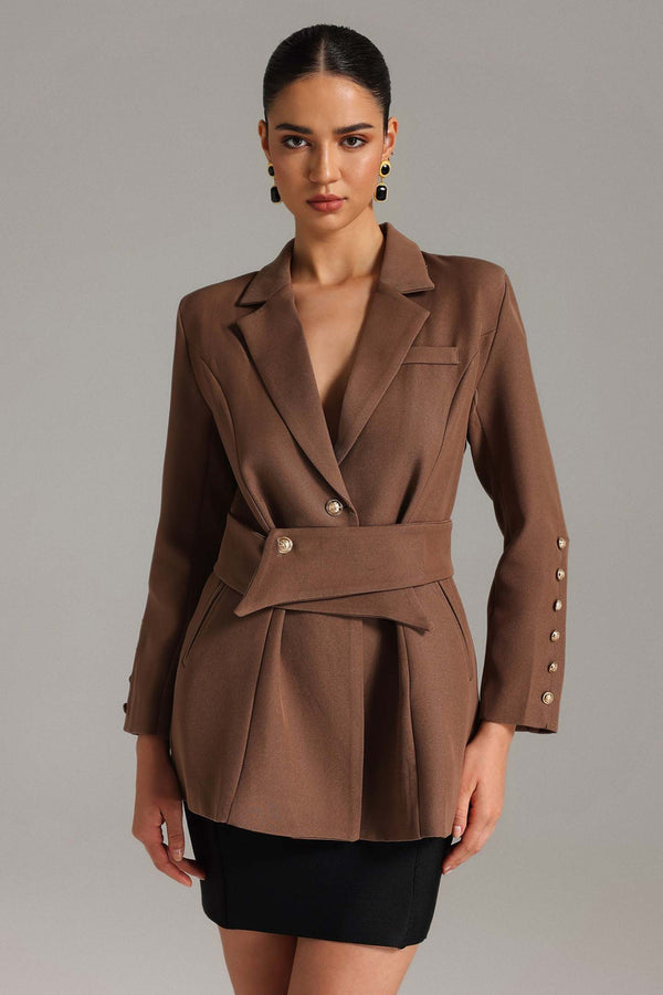 Nylon fabric Jenn Blazer Jacket in solid color