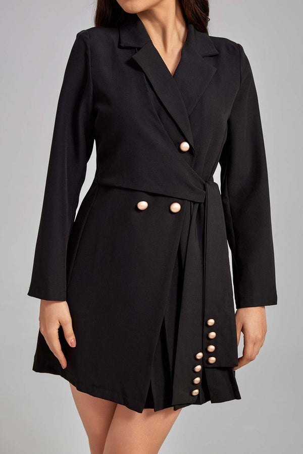 Karen Çift Düğmeli Blazer Mini Elbise