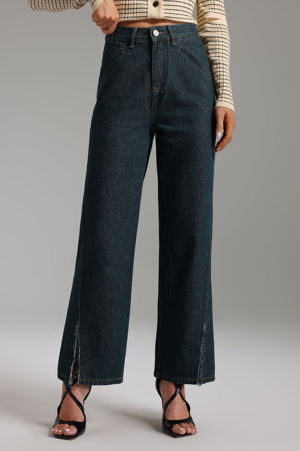 High-waisted Mary jeans in cotton fabric.