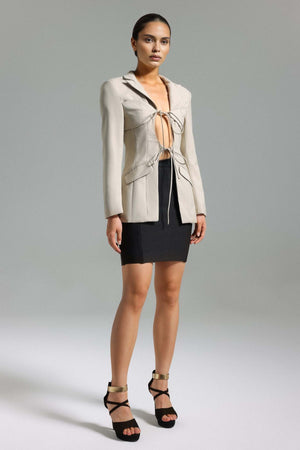 Pansy Bej Kesik Detaylı Ceket