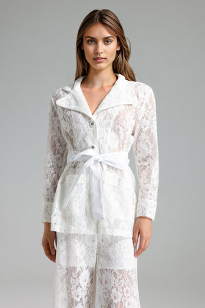 Rosmarie Çiçek Desenli Bağcıklı Blazer Takım