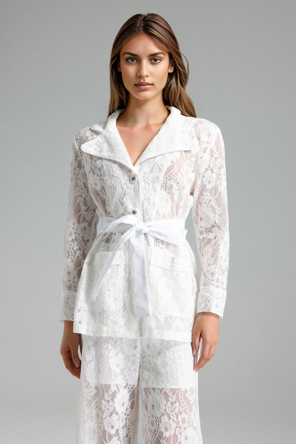 Rosmarie Çiçek Desenli Bağcıklı Blazer Takım