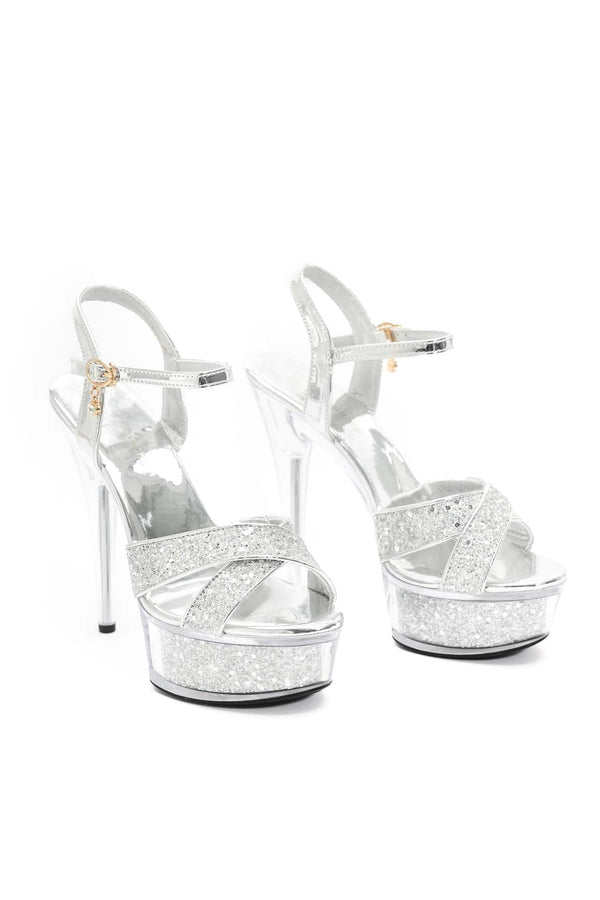 Subra Pullu Tokalı Platform Topuklu Ayakkabı