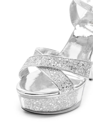 Subra Pullu Tokalı Platform Topuklu Ayakkabı