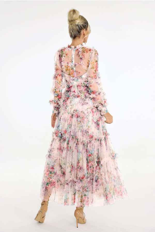 Winona Desenli Mesh Midi Elbise