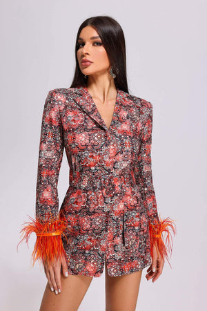 Paula Tüy Desenli Blazer Elbise