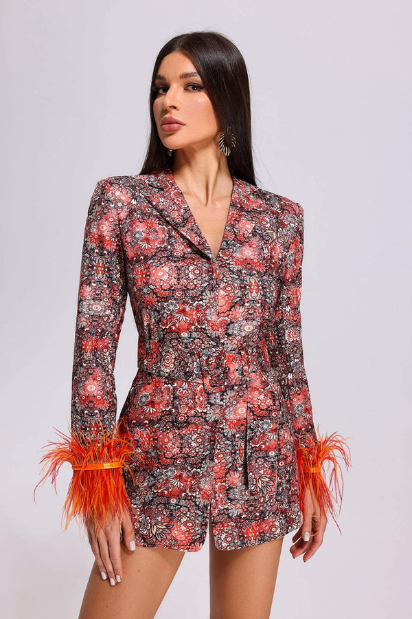 Paula Tüy Desenli Blazer Elbise