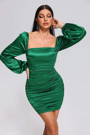 Wedasa Saten Mini Elbise