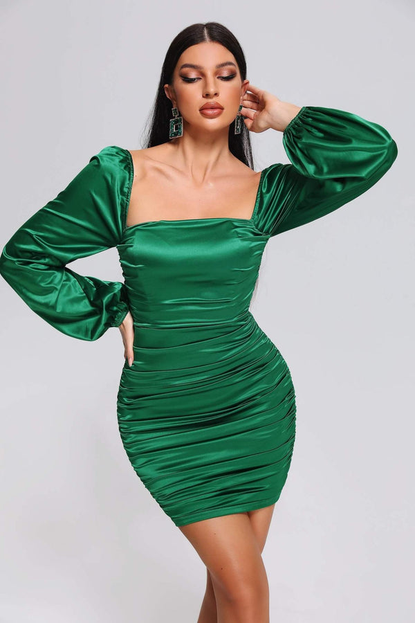 Wedasa Saten Mini Elbise