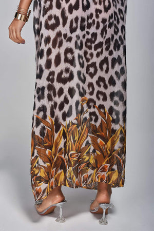 Aoife Leopar Desenli Plaj Örtüsü