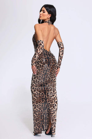 Halter Yaka Simli Elbise
