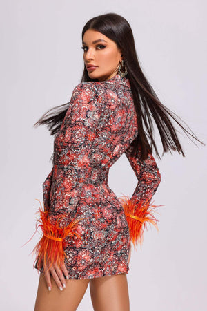 Paula Tüy Desenli Blazer Elbise