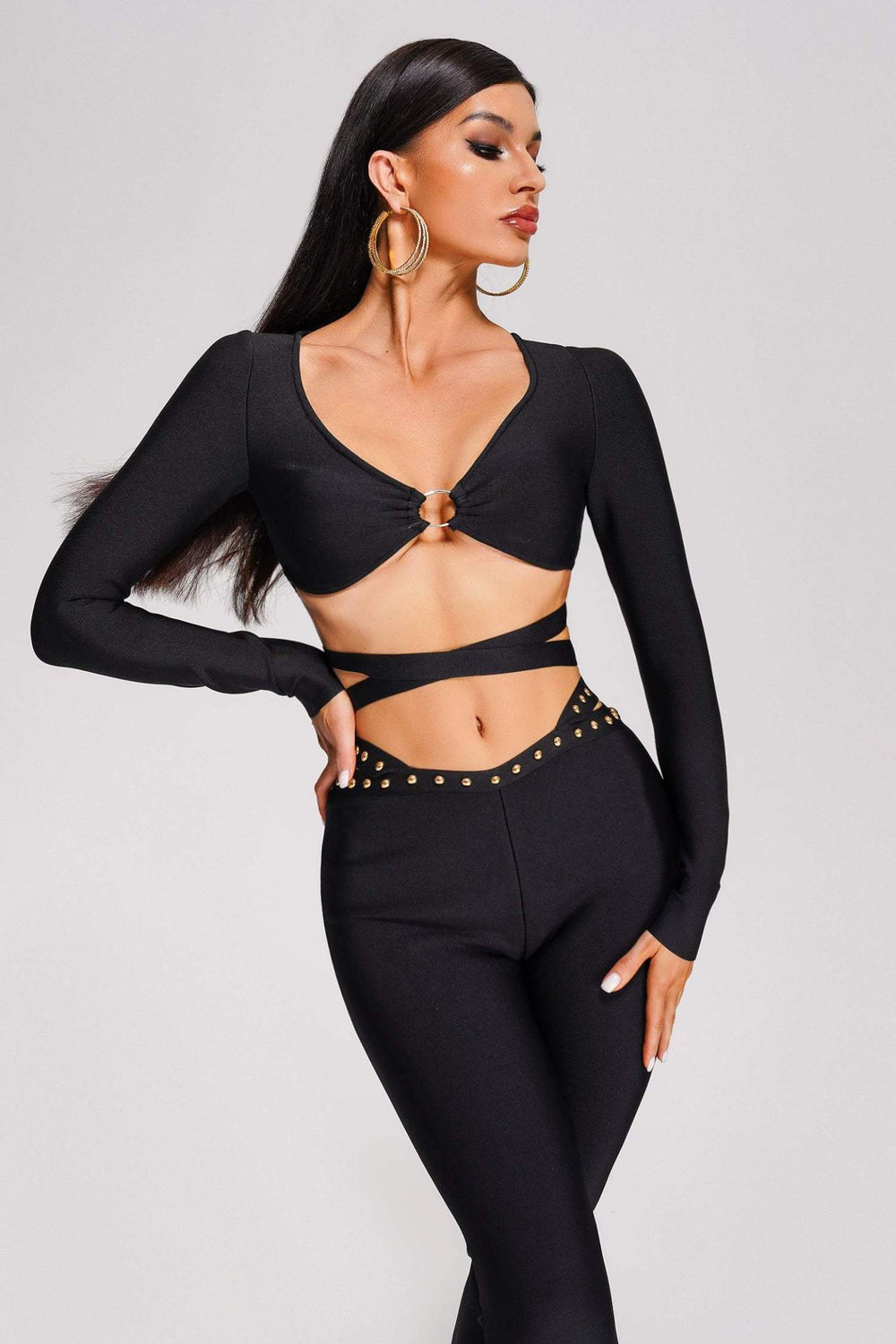 Rava bağcıklı takım, polyester karışımlı kumaş, elde yıkanabilir